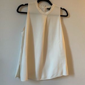 Theory Ivory Sleeveless Blouse Small